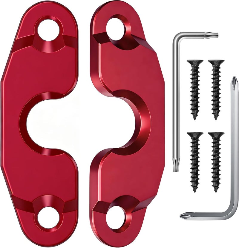 Veharvim Upgraded Aluminum Alloy Sun Visor Repair Kit for Jeep, Heavy Duty Sun Visor Clip Compatible with Jeep Wrangler JK 2018/ JL/Wrangler 2018-2023/ Gladiator 2020-2023,Red - Image 1